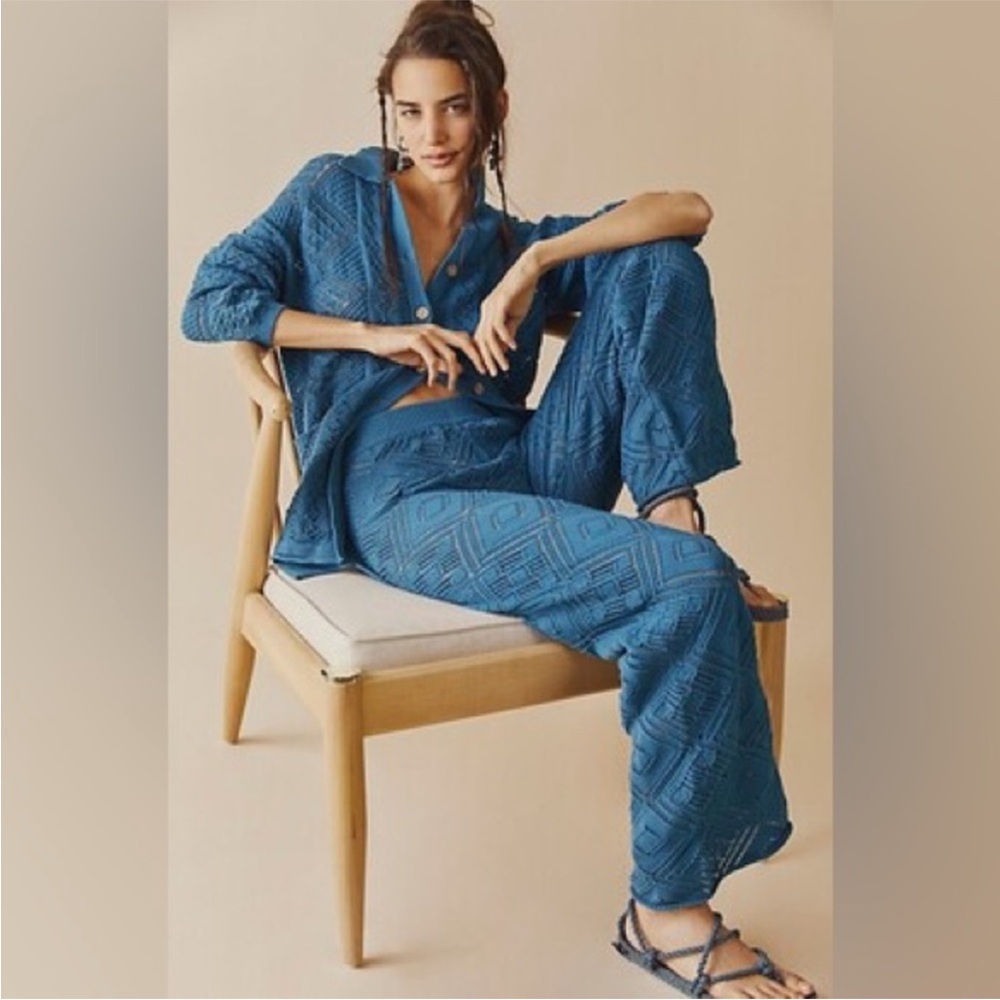 Free people beige cream Get Away crochet cotton Set